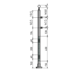 ECO Round Gris Inox, Garde-corps plexi 2 tubes, fixation à plat