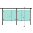 ECO Round Gris Inox, Garde-corps plexiglass, fixation latérale