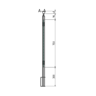 ECO Round Gris Inox, Garde-corps plexiglass, fixation latérale