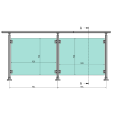 ECO Round Anthracite, Garde-corps plexiglass, fixation à plat