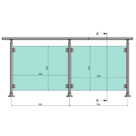 ECO Round Anthracite, Garde-corps plexiglass, fixation à plat