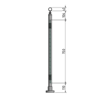 ECO Round Anthracite, Garde-corps plexiglass, fixation à plat
