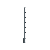 ECO Round Anthracite, Poteau 5 tubes, fixation latérale