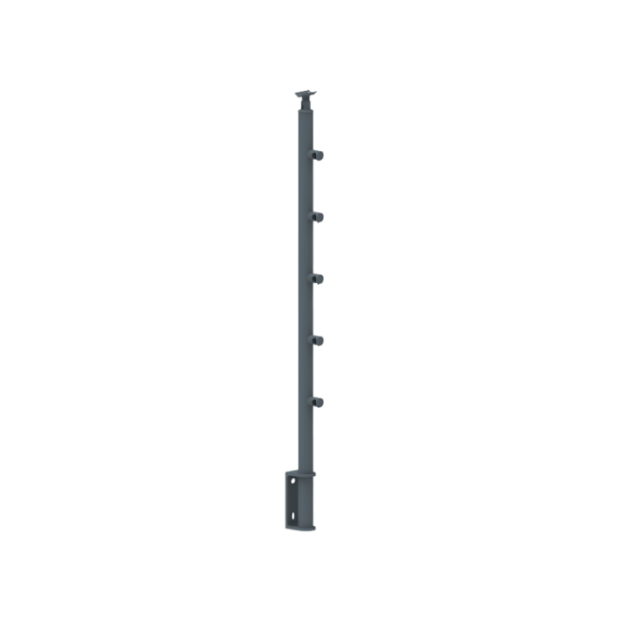 ECO Round Anthracite, Poteau 5 tubes, fixation latérale