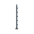 ECO Round Anthracite, Poteau 5 tubes, fixation à plat