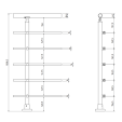 ECO Round Anthracite, Poteau 5 tubes, fixation à plat