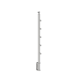 ECO Round Gris Inox, Poteau 5 tubes, fixation latérale
