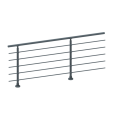 ECO Round Anthracite, Garde-corps 5 tubes, fixation à plat
