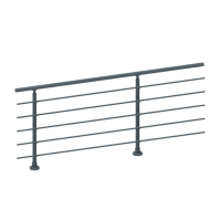 ECO Round Anthracite, Garde-corps 5 tubes, fixation à plat