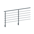 ECO Round Anthracite, Garde-corps 5 tubes, fixation latérale
