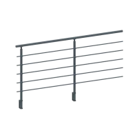 ECO Round Anthracite, Garde-corps 5 tubes, fixation latérale