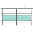 FIVE Railing Gris Inox, Garde-corps plexi 5 tubes, fixation latérale