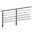 FIVE Railing Noir, Garde-corps plexi 5 tubes, fixation latérale