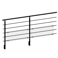 FIVE Railing Noir, Garde-corps plexi 5 tubes, fixation latérale