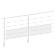 FIVE Railing Blanc, Garde-corps plexi 5 tubes, fixation latérale