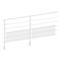 FIVE Railing Blanc, Garde-corps plexi 5 tubes, fixation latérale
