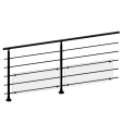 FIVE Railing Noir, Garde-corps plexi 5 tubes, fixation à plat