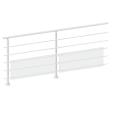 FIVE Railing Blanc, Garde-corps plexi 5 tubes, fixation à plat