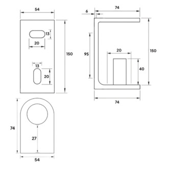 FIVE Railing Anthracite,Poteau prémonté garde-corps,fixation latérale