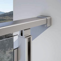 ECO/ELEGANT Square, Platine murale pour main-courante 25x60 mm