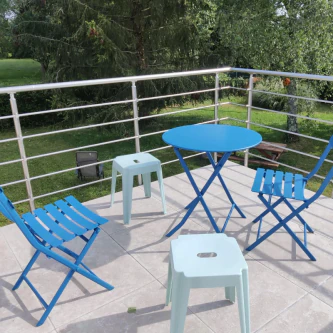 ECO Round Gris Inox, Garde-corps 5 tubes, fixation latérale 