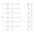 ECO Round, Poteau garde-corps 5 tubes, fixation latérale