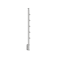 ECO Round, Poteau garde-corps 5 tubes, fixation à plat