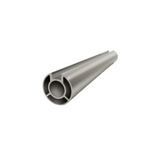 ECO Round Gris Inox, Poteau garde-corps aluminium, fixation à plat