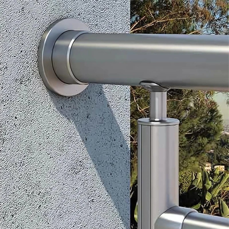 FIVE Railing Gris Inox, Platine murale Ø40 mm