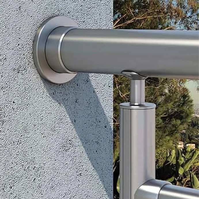 FIVE Railing Gris Inox, Platine murale Ø40 mm