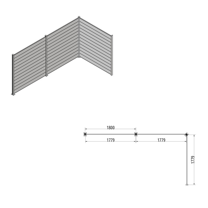 MCFENCE Anthracite, Clôture aluminium persienne à sceller [H 1.40 m]