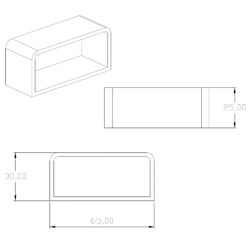 ECO/ELEGANT Square, Manchon de liaison de main-courante 25x60mm