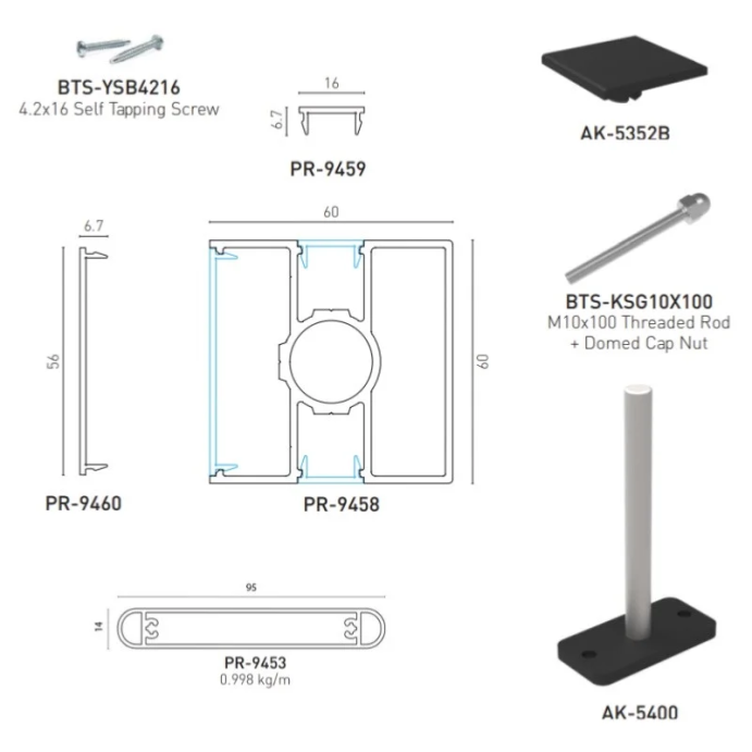 F60 Anthracite, Clôture aluminium pleine [H 1.2 m]