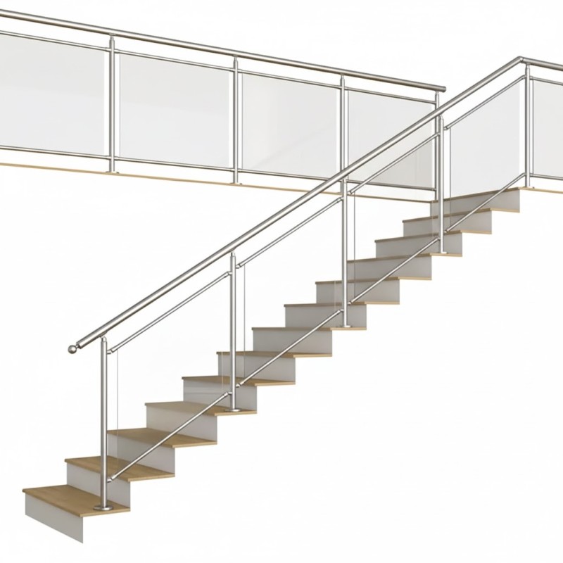 ELEGANT Plus Gris, Garde-corps plexiglass, fixation à plat