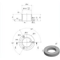 Platine murale Ø40 mm [Gris Inox]