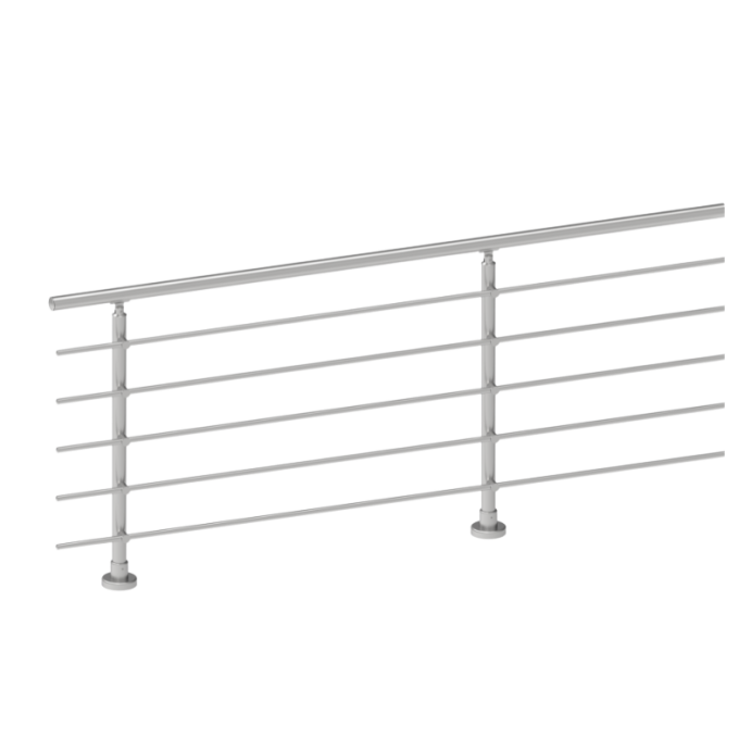 ECO Round, Garde-corps 5 tubes, fixation à plat