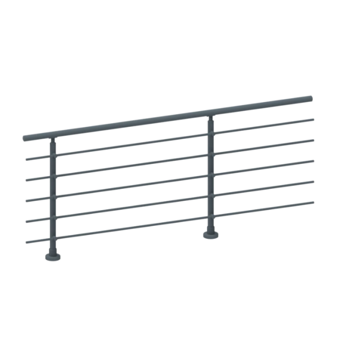 ELEGANT Anthracite, Garde-corps 5 tubes, fixation à plat ( Pack 5 ML )