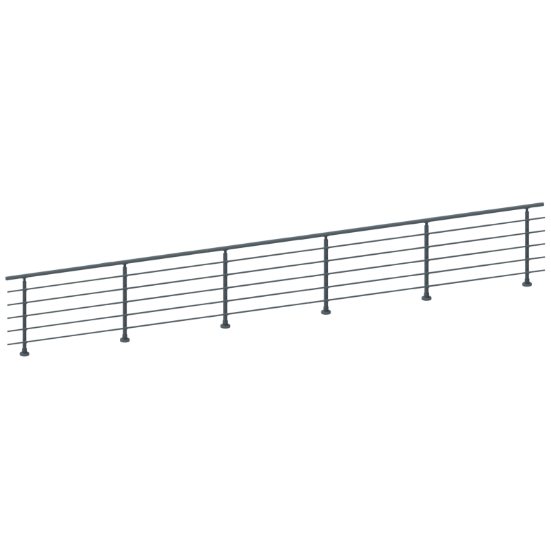 ELEGANT Anthracite, Garde-corps 5 tubes, fixation à plat ( Pack 5 ML )