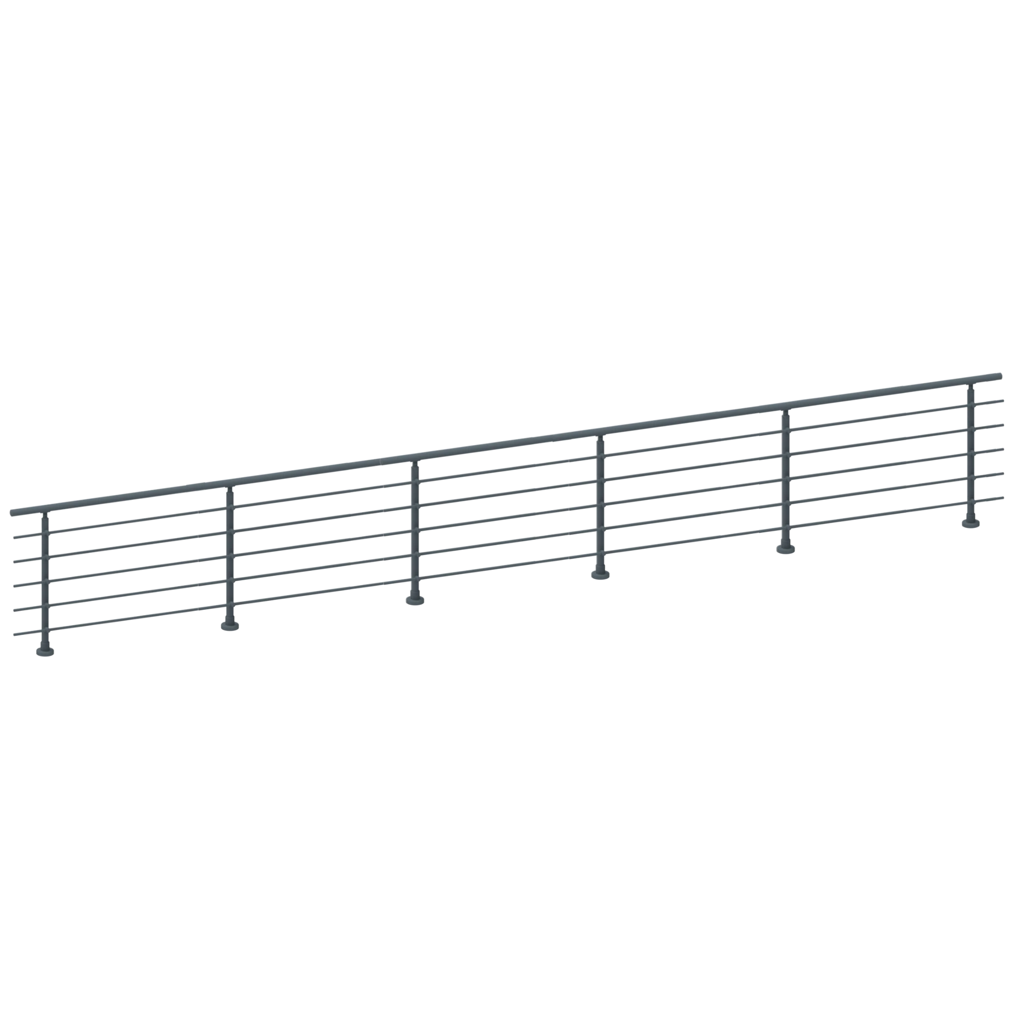 ELEGANT Anthracite, Garde-corps 5 tubes, fixation à plat ( Pack 5 ML )