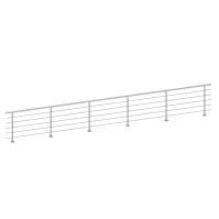 ELEGANT Gris, Garde-corps 5 tubes, fixation à plat ( Pack 5 ML )