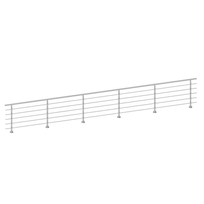 ELEGANT Gris, Garde-corps 5 tubes, fixation à plat ( Pack 5 ML )