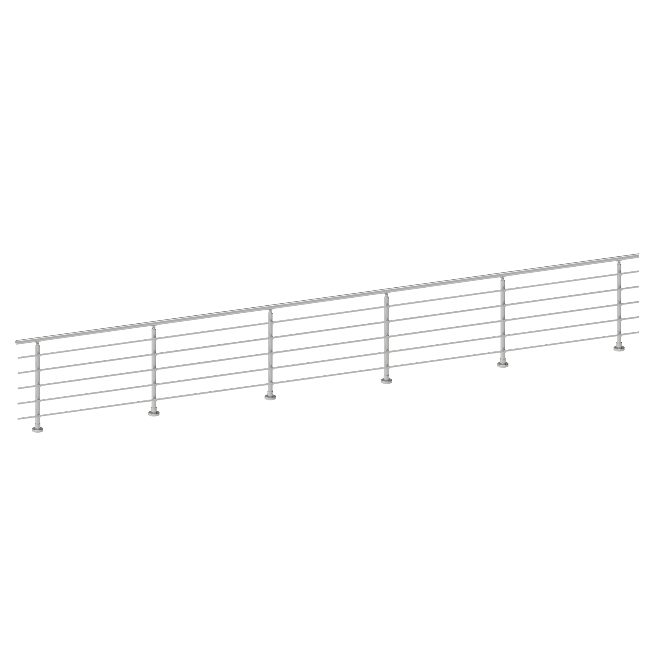 ELEGANT Gris, Garde-corps 5 tubes, fixation à plat ( Pack 5 ML )