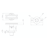 ECO/ELEGANT Round, Support orientable main-courante 25x60mm