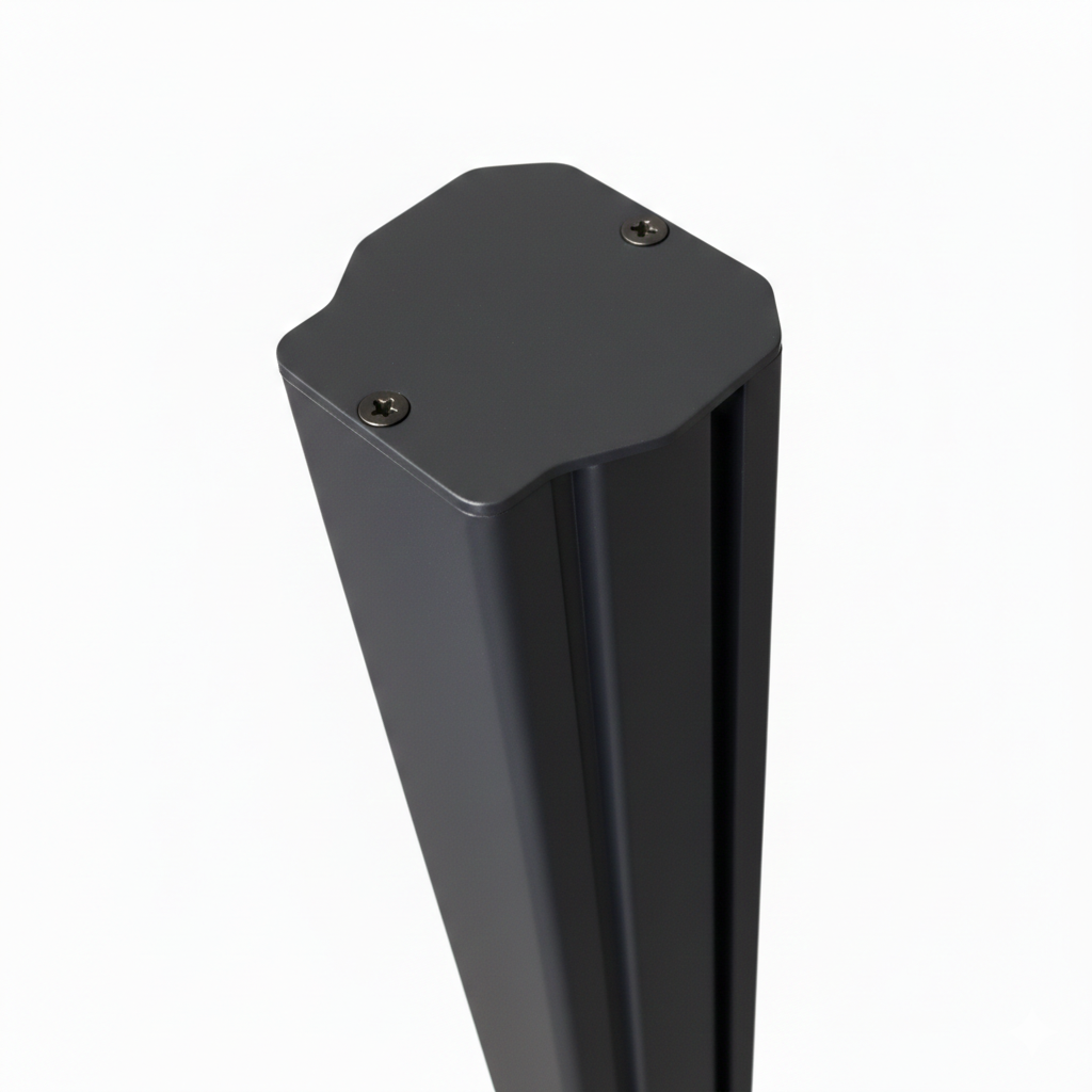 MCFENCE Anthracite, Poteau clôture multiangle à sceller [H 1.40m]