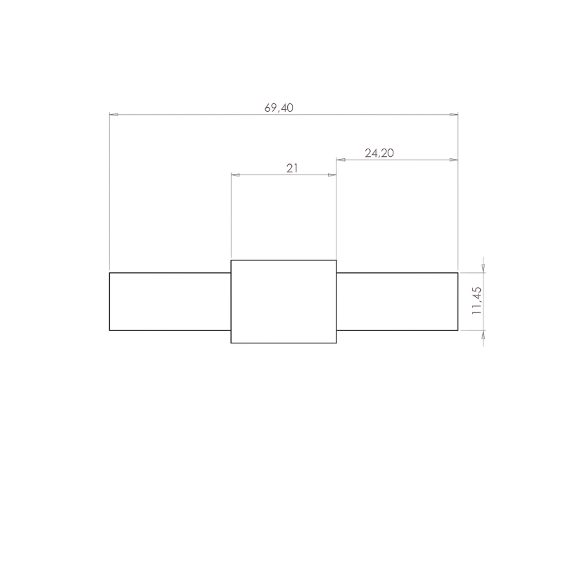 ECO Square, Manchon de liaison pour tube 17x17 mm