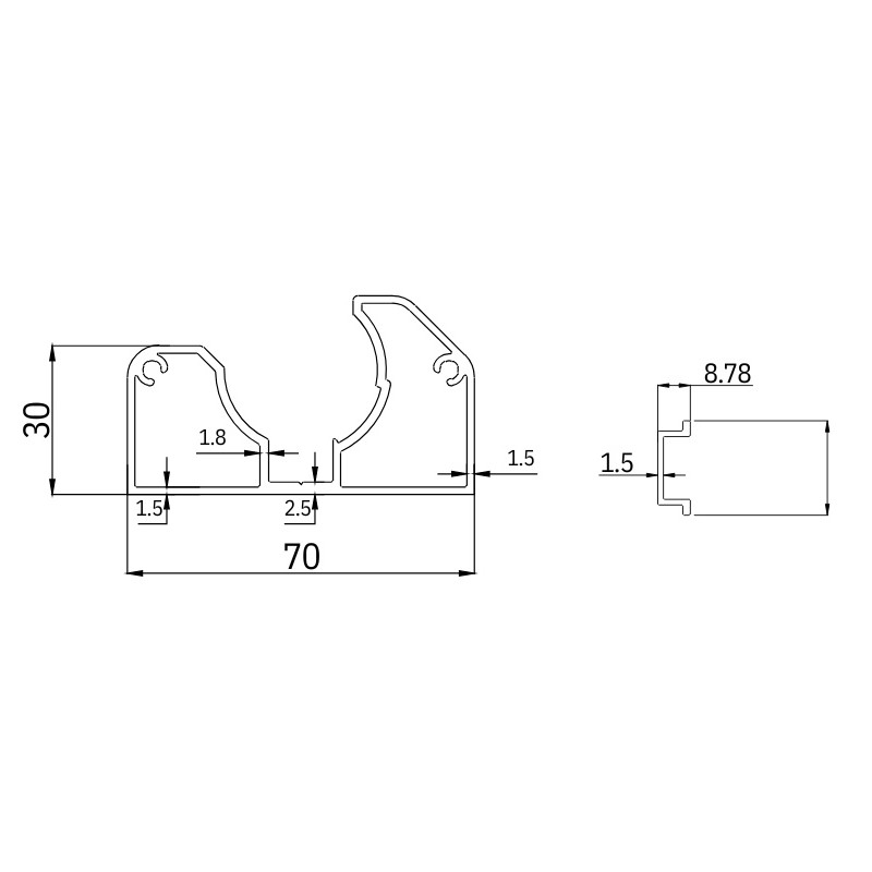 MCFENCE Anthracite, Poteau mural multiangle, [H 1.40m]