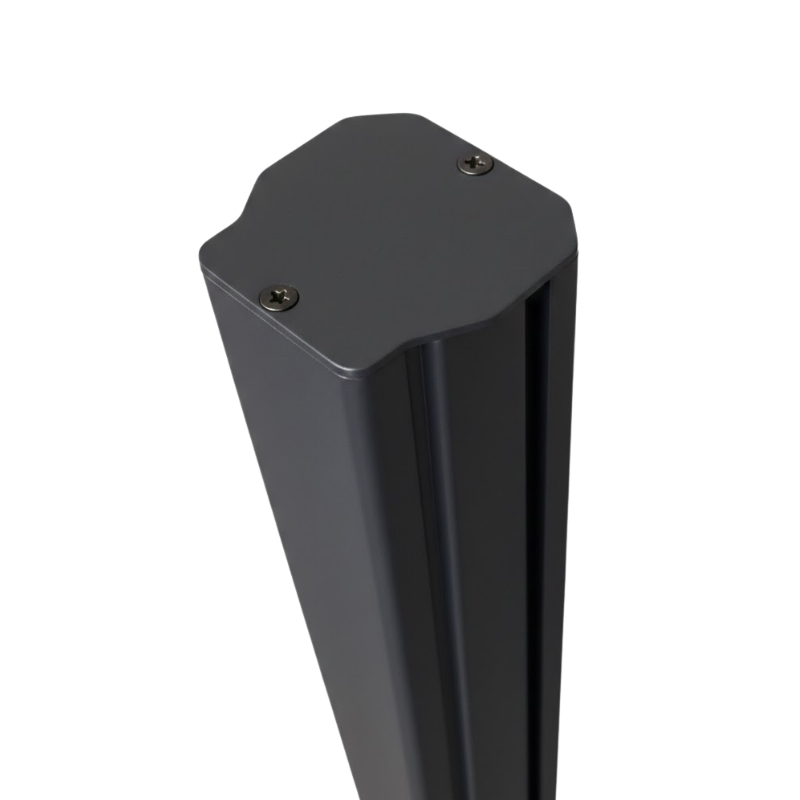 MCFENCE Anthracite, Poteau clôture multiangle à platine [H 1.55m]