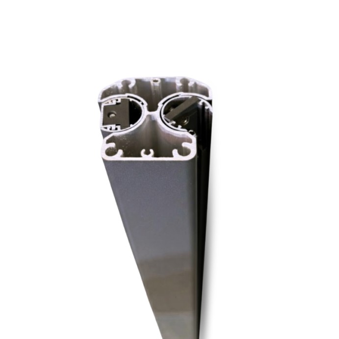 MCFENCE Anthracite, Poteau clôture multiangle à platine [H 1.55m]