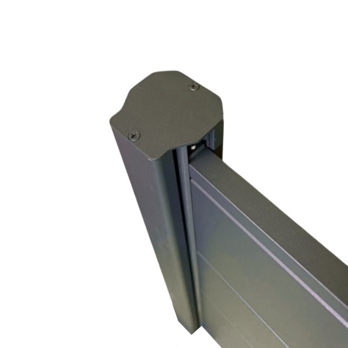 MCFENCE Anthracite, Poteau clôture multiangle à platine [H 1.55m]