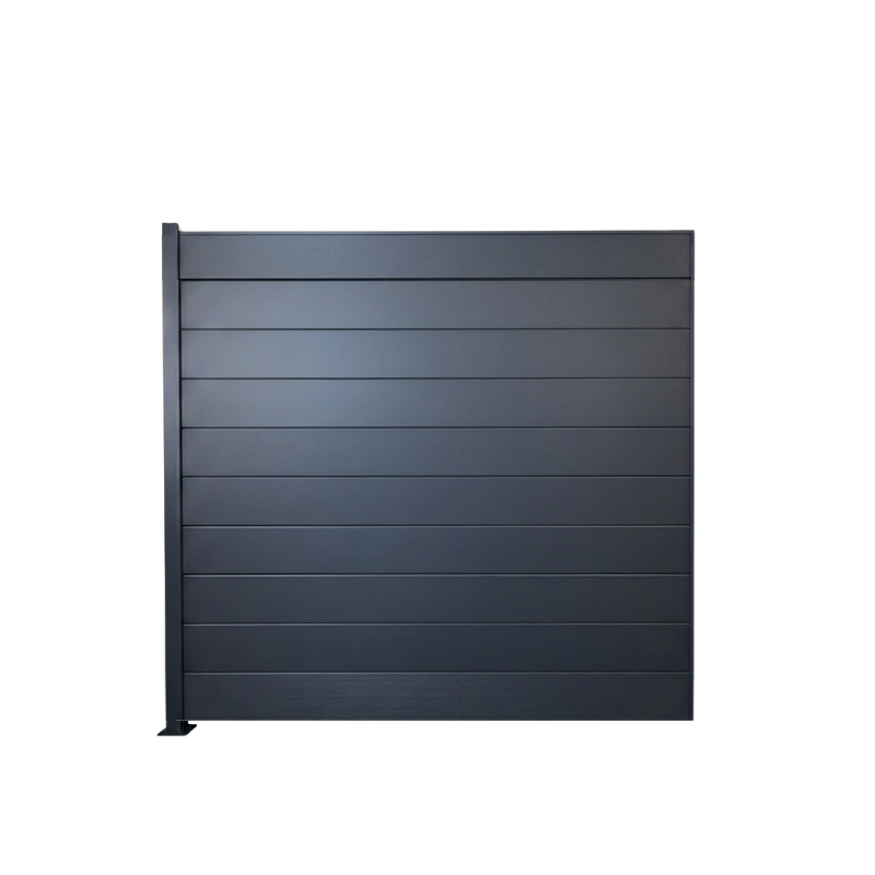 MCFENCE Anthracite, Clôture aluminium pleine à platine [H 1.55 m]